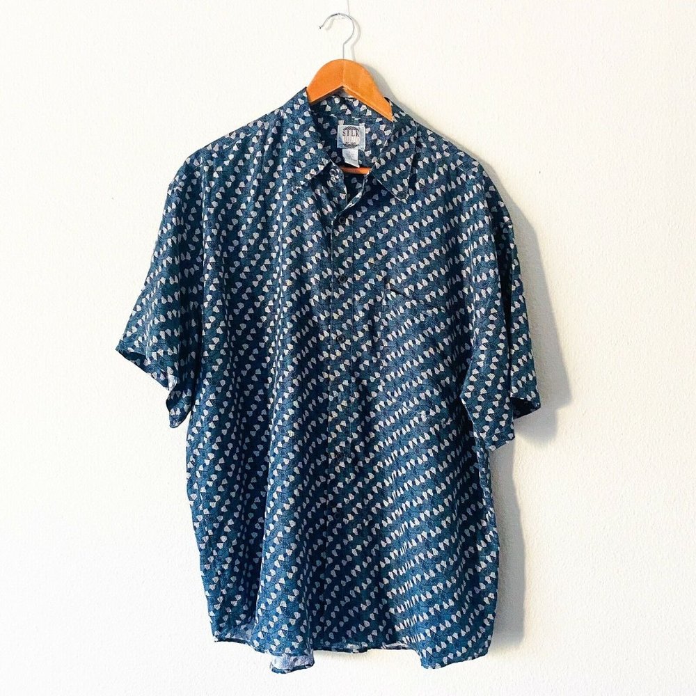 Uomo By Nak Vintage 100% Silk Short Sleeve